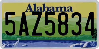 AL license plate 5AZ5834