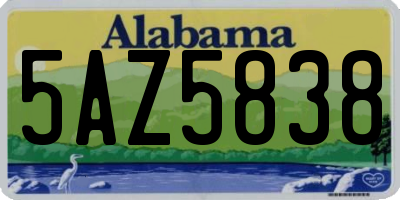 AL license plate 5AZ5838