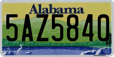 AL license plate 5AZ5840