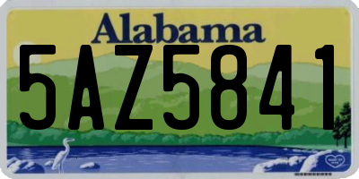 AL license plate 5AZ5841