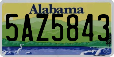 AL license plate 5AZ5843