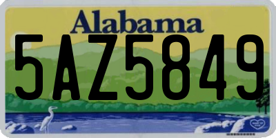 AL license plate 5AZ5849