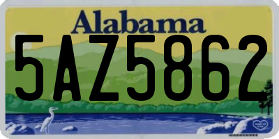 AL license plate 5AZ5862