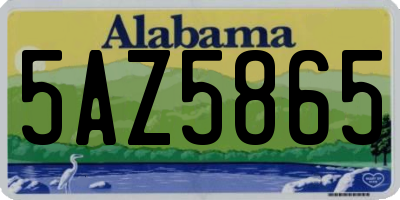AL license plate 5AZ5865
