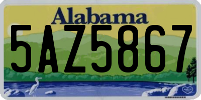 AL license plate 5AZ5867