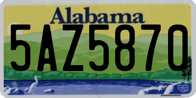 AL license plate 5AZ5870
