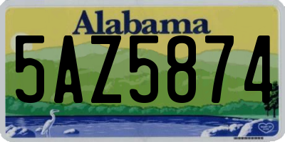 AL license plate 5AZ5874