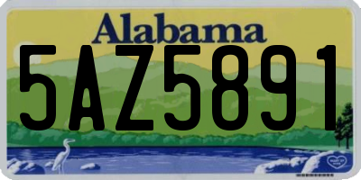 AL license plate 5AZ5891
