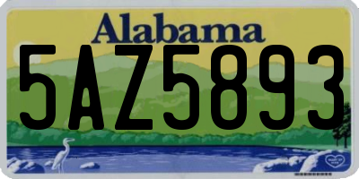 AL license plate 5AZ5893