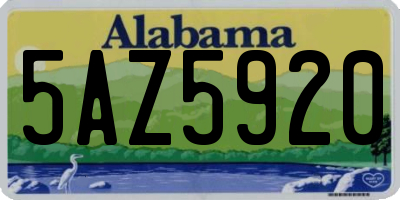 AL license plate 5AZ5920