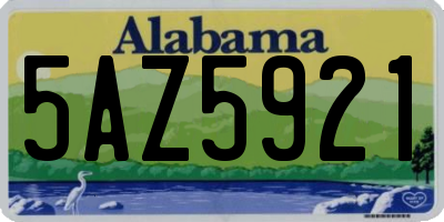 AL license plate 5AZ5921