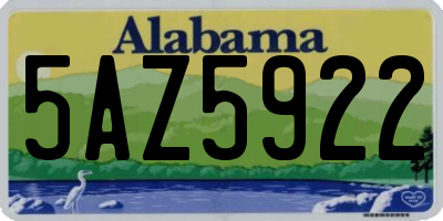AL license plate 5AZ5922