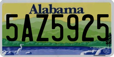 AL license plate 5AZ5925