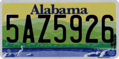 AL license plate 5AZ5926
