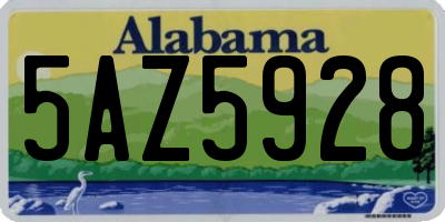 AL license plate 5AZ5928
