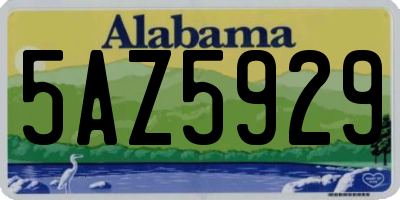 AL license plate 5AZ5929