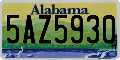 AL license plate 5AZ5930