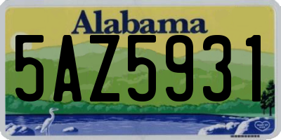 AL license plate 5AZ5931