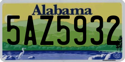 AL license plate 5AZ5932