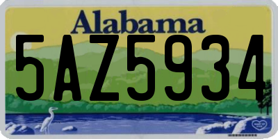 AL license plate 5AZ5934