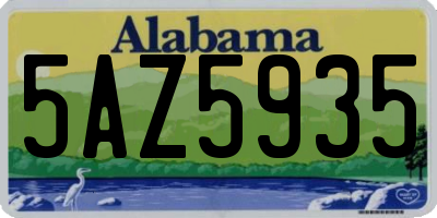AL license plate 5AZ5935