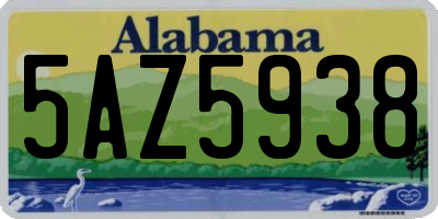 AL license plate 5AZ5938