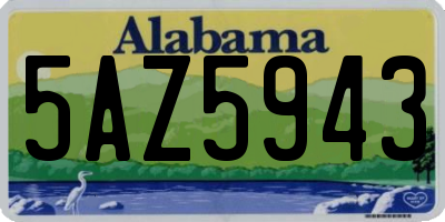 AL license plate 5AZ5943