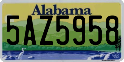 AL license plate 5AZ5958