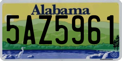 AL license plate 5AZ5961