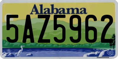 AL license plate 5AZ5962