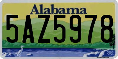 AL license plate 5AZ5978