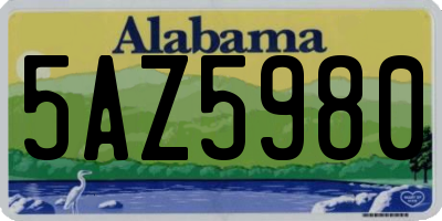 AL license plate 5AZ5980