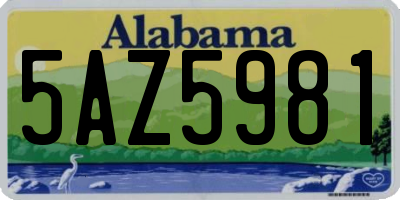 AL license plate 5AZ5981