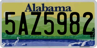 AL license plate 5AZ5982