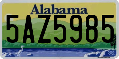 AL license plate 5AZ5985