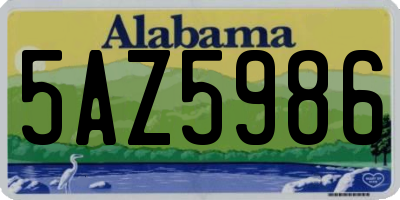 AL license plate 5AZ5986