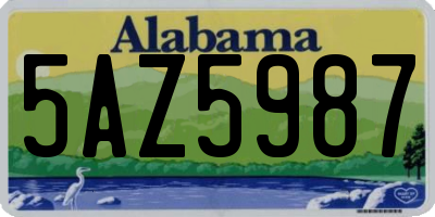 AL license plate 5AZ5987