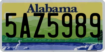 AL license plate 5AZ5989