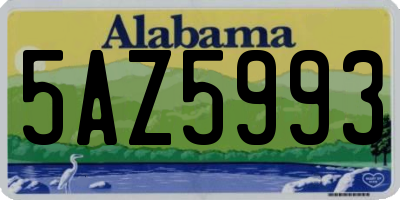 AL license plate 5AZ5993