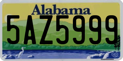 AL license plate 5AZ5999