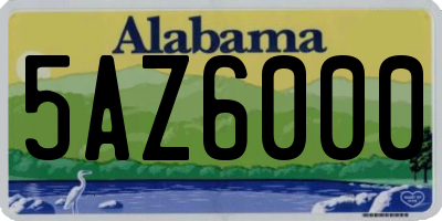 AL license plate 5AZ6000