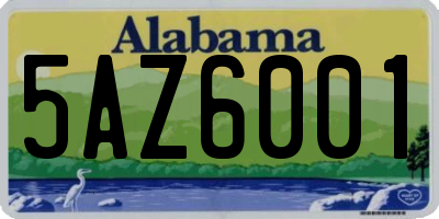 AL license plate 5AZ6001