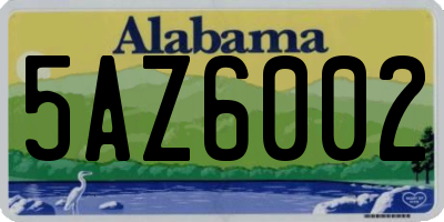 AL license plate 5AZ6002