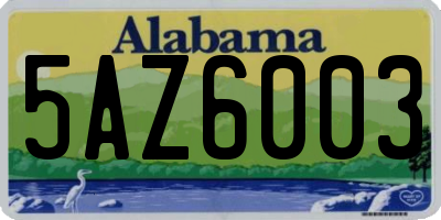 AL license plate 5AZ6003