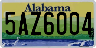 AL license plate 5AZ6004