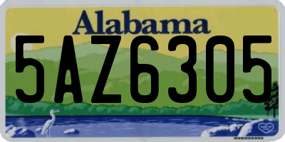 AL license plate 5AZ6305