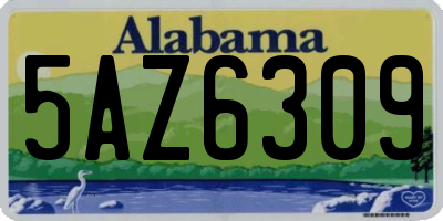 AL license plate 5AZ6309