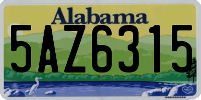 AL license plate 5AZ6315
