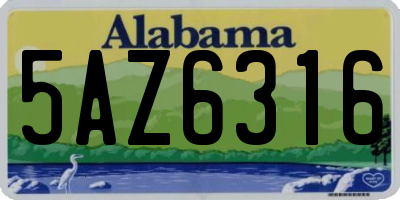 AL license plate 5AZ6316