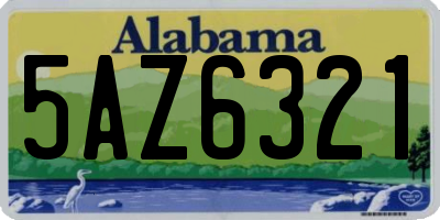 AL license plate 5AZ6321